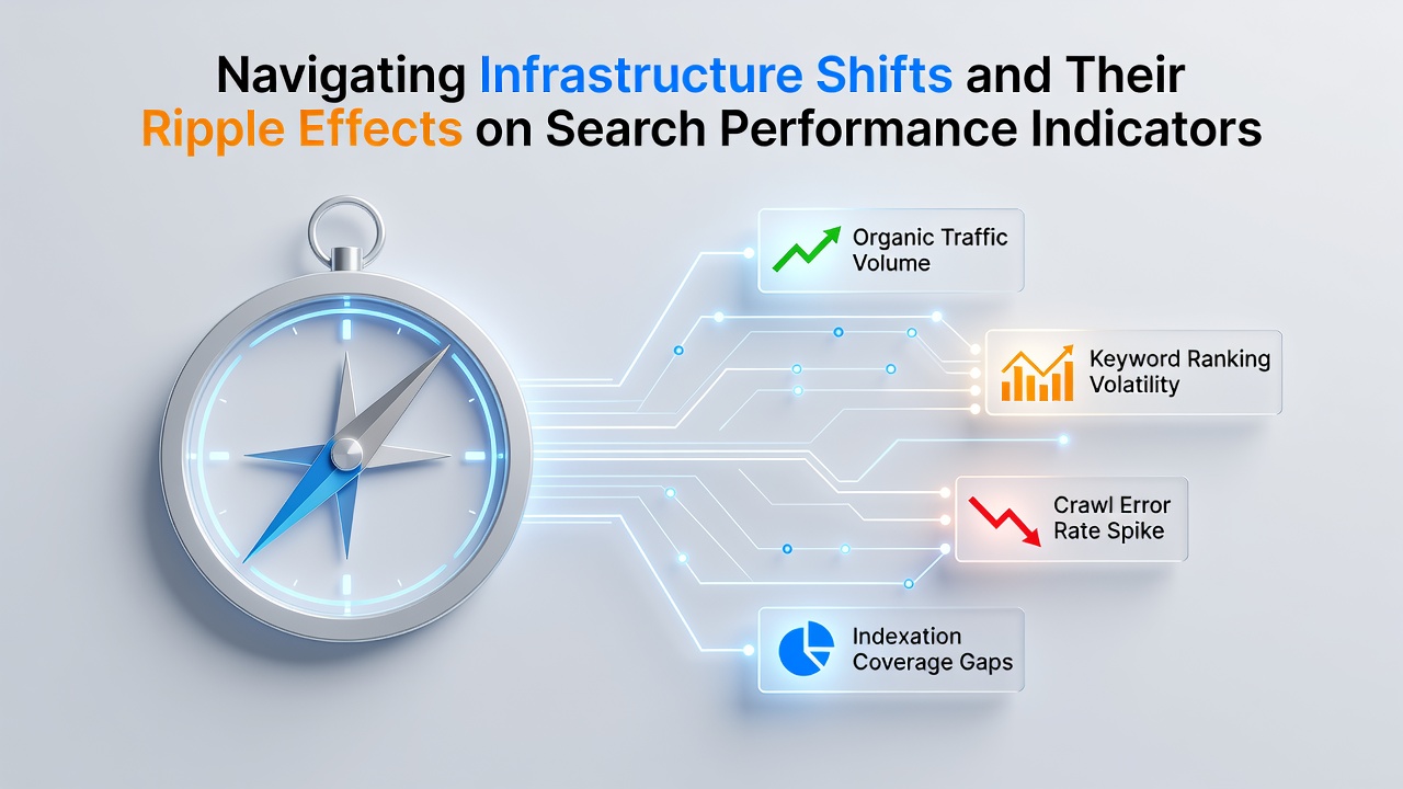 Graph showing search traffic fluctuations following a major hosting migration in late 2025